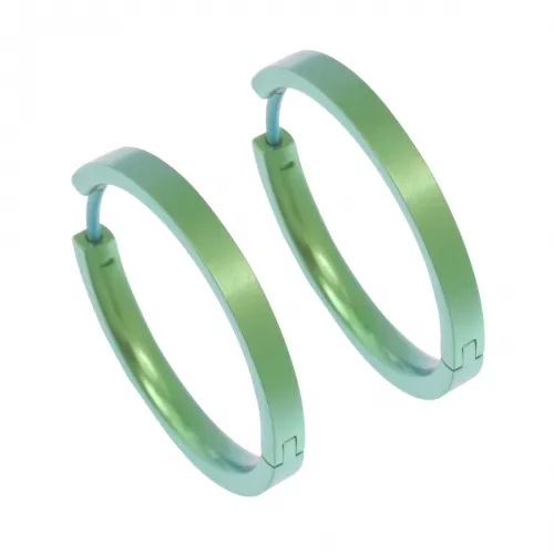 Medium Full Green Hoop Earrings